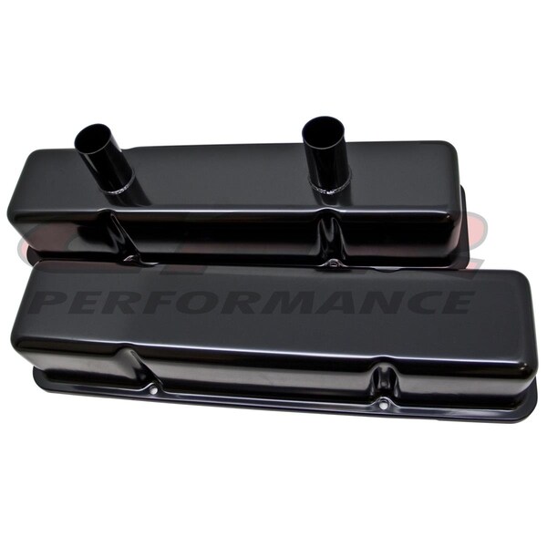 Cfr Performance CFR 1958-86 Chevy Small Block 283-305-327-350-400 Circle Track Racing Steel Valve Covers - Black CF55171 - main